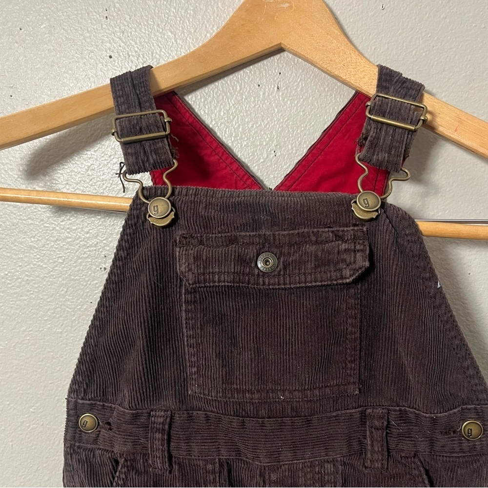 Y2K Vintage Dark Brown Corduroy Gymboree Overalls size 3T - Picture 4 of 9